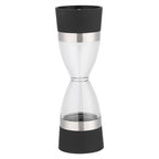 2 in 1 Double ended Manual Kitchen Salt & Pepper Mill Grinder Adjustable Ceramic Rotor Black