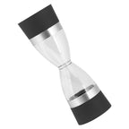 2 in 1 Double ended Manual Kitchen Salt & Pepper Mill Grinder Adjustable Ceramic Rotor Black