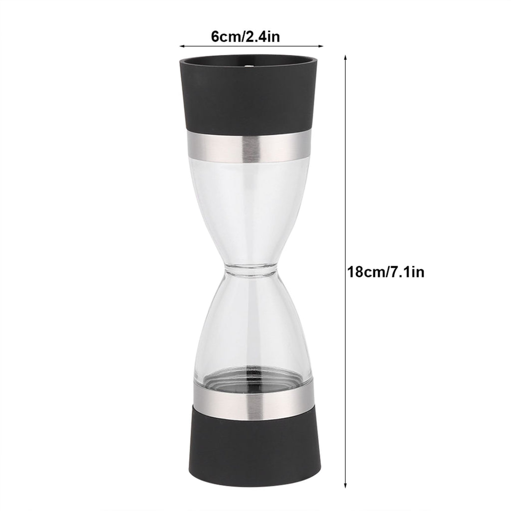 2 in 1 Double ended Manual Kitchen Salt & Pepper Mill Grinder Adjustable Ceramic Rotor Black