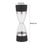 2 in 1 Double ended Manual Kitchen Salt & Pepper Mill Grinder Adjustable Ceramic Rotor Black