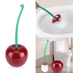 Cherry - Shape Cleaning Toliet Brush Holder Standing Set Lavatory Bathroom Tool