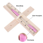 15 Minutes Sauna Room Sand Clock Glass Timer WallMounted Wooden Hourglass with Pink Sands