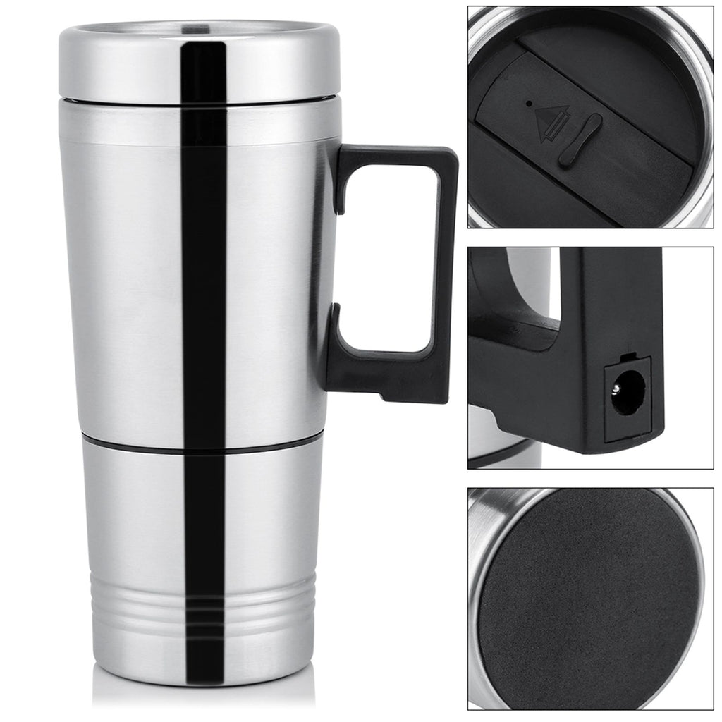 12V/24V 300ml Car Electric Coffee Tea Water Mug Vehicle Heating Drinking Cup Bottle 24V