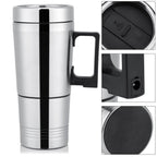 12V/24V 300ml Car Electric Coffee Tea Water Mug Vehicle Heating Drinking Cup Bottle 24V