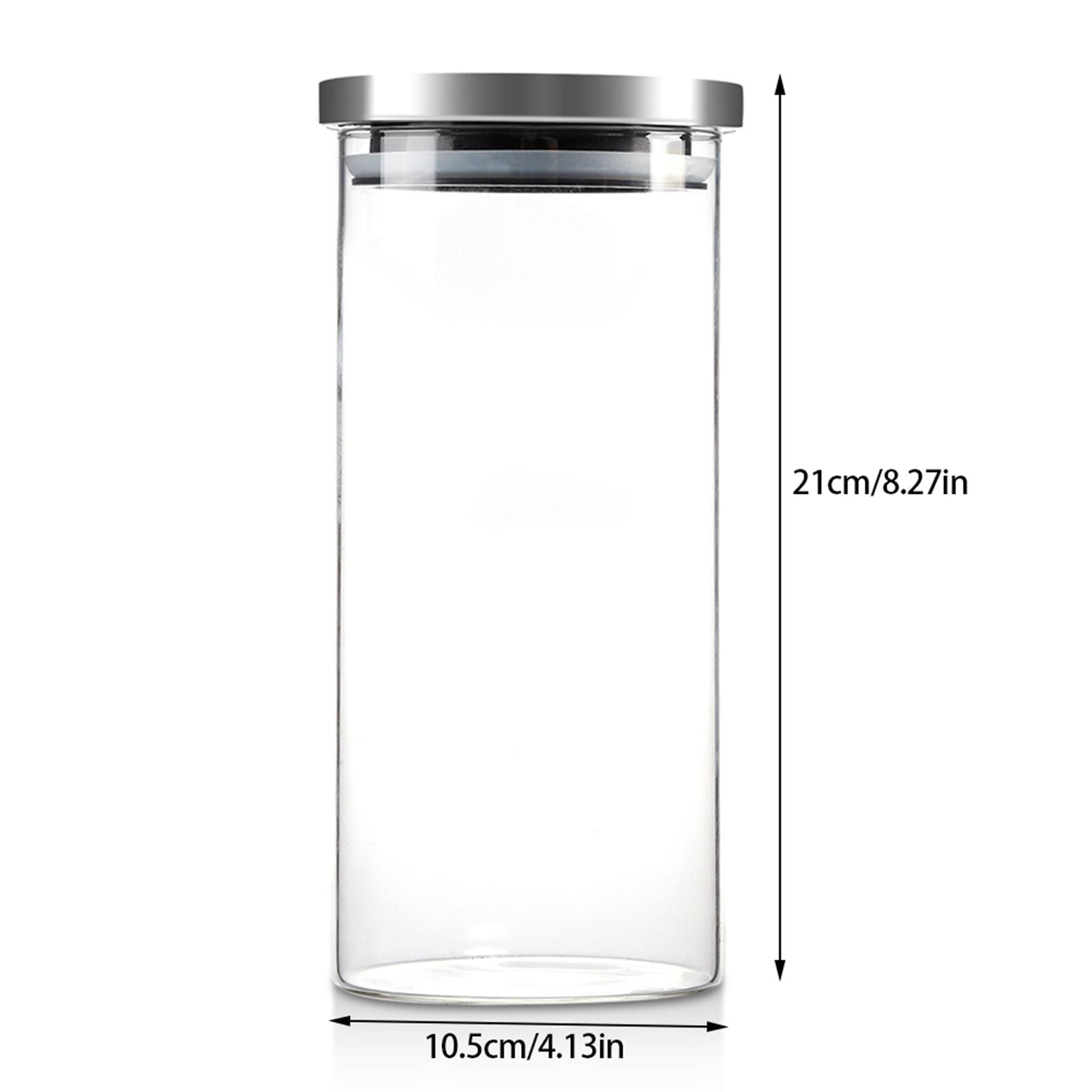 1000ml Glass Storage Jar Coffee Beans Kitchen Food Container Stainless Steel Lid
