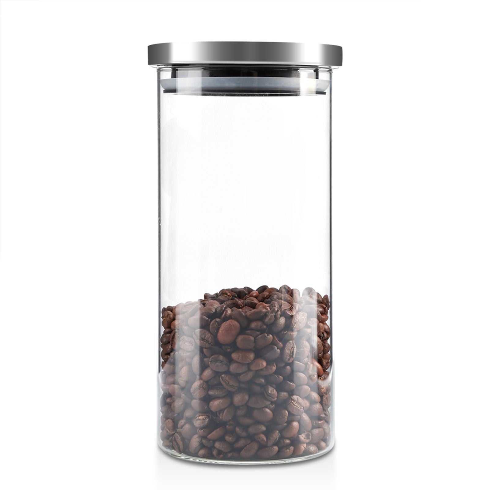 1000ml Glass Storage Jar Coffee Beans Kitchen Food Container Stainless Steel Lid