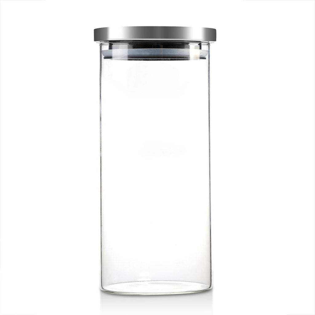 1000ml Glass Storage Jar Coffee Beans Kitchen Food Container Stainless Steel Lid