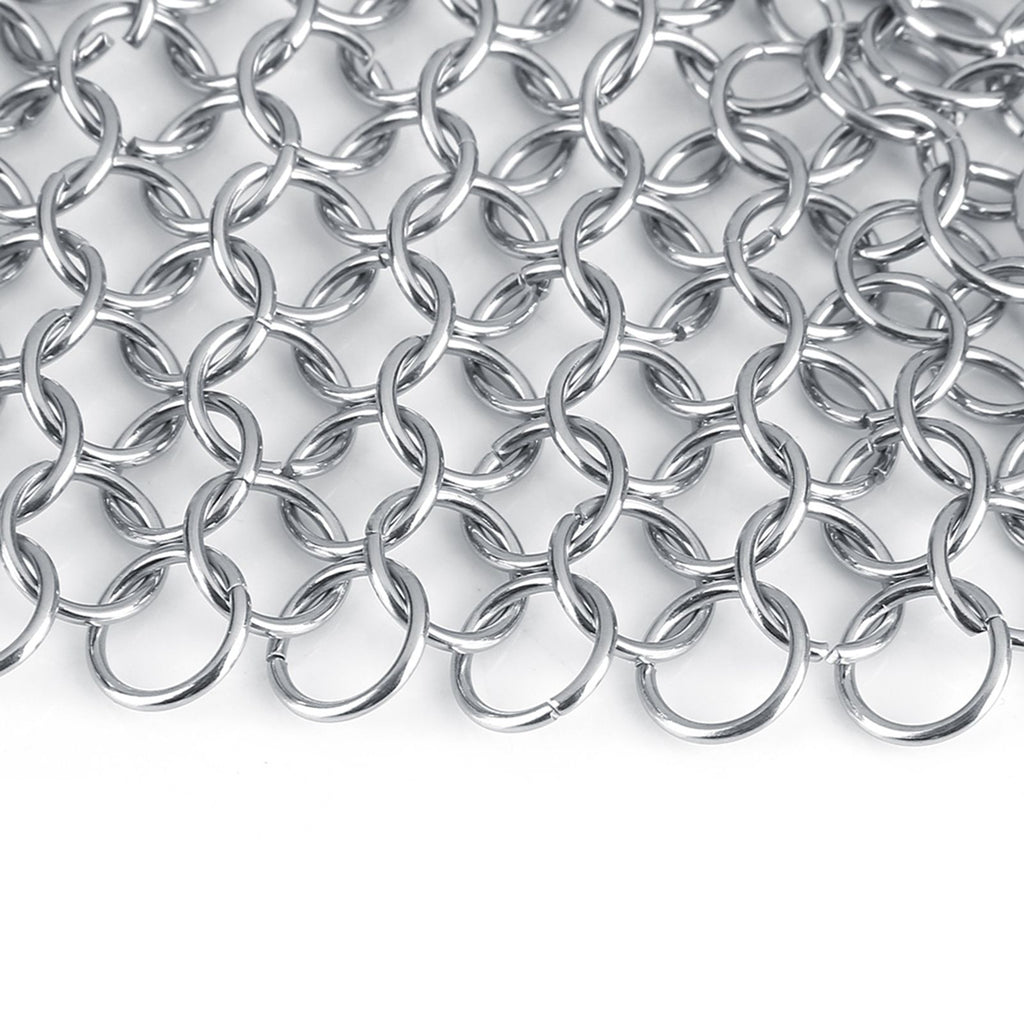 Stainless Steel Chainmail Scrubber Rust Proof Scraper Cleaner for Cast Iron Pan Pot Cookware