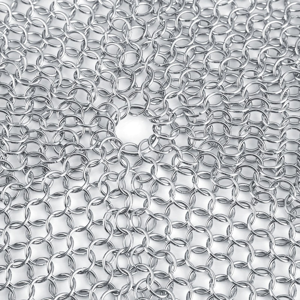 Stainless Steel Chainmail Scrubber Rust Proof Scraper Cleaner for Cast Iron Pan Pot Cookware