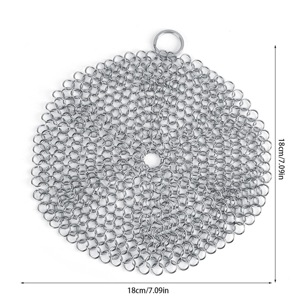 Stainless Steel Chainmail Scrubber Rust Proof Scraper Cleaner for Cast Iron Pan Pot Cookware