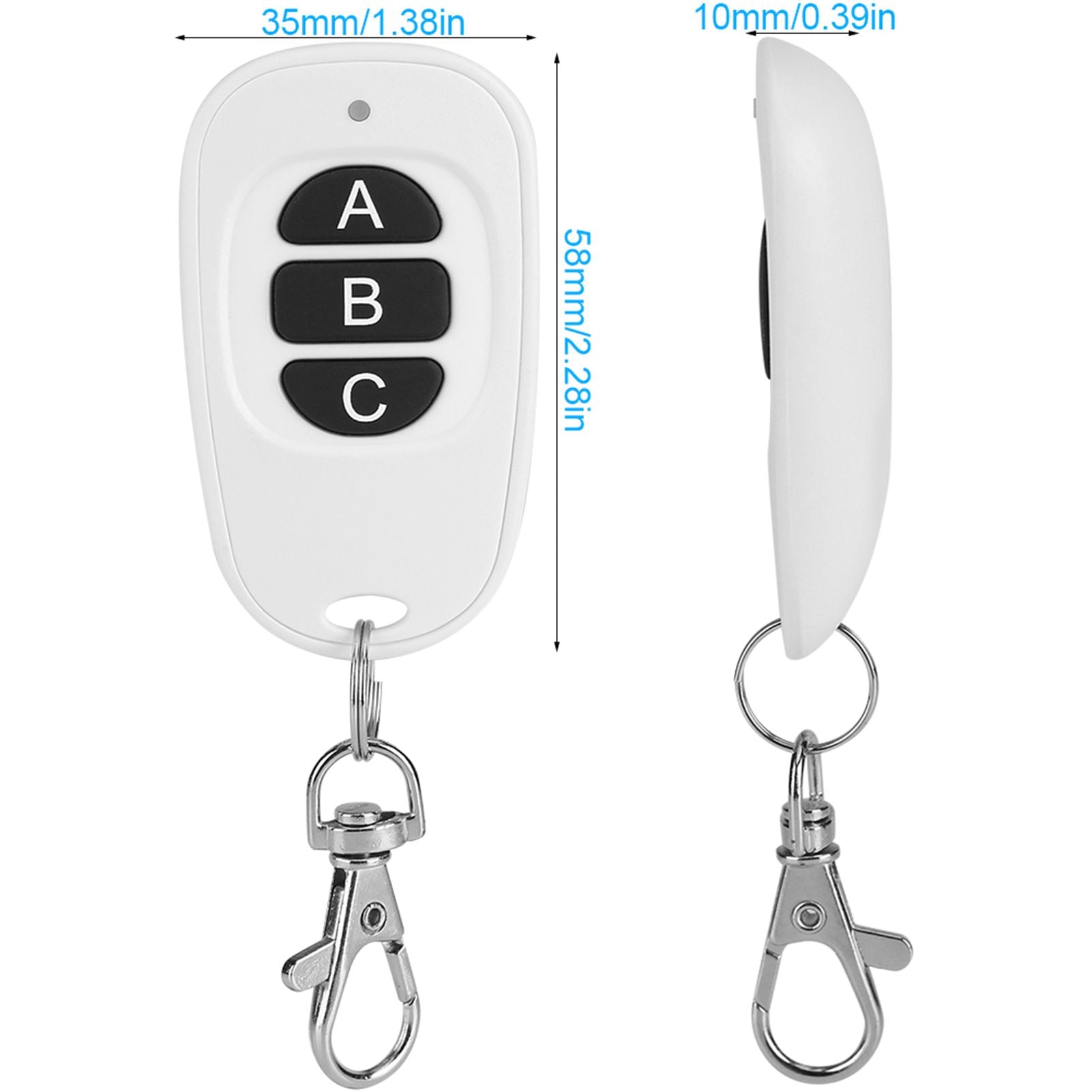 433MHz EV1527 1~4 Channel RF Wireless Remote Control Transmitter for Easy Control 3 Buttons