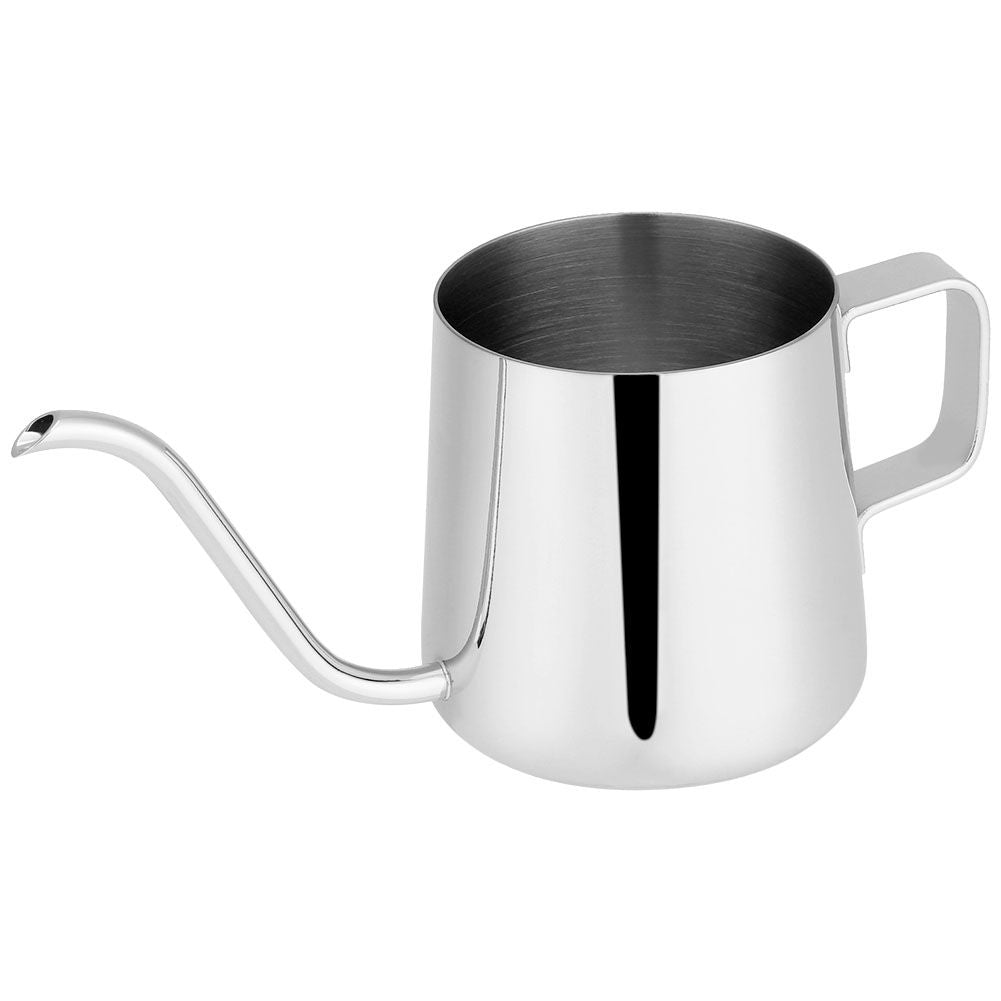 Stainless Steel Drip Coffee Pot Long Gooseneck Spout Kettle Cup Tea Tool (Silver 350mL)
