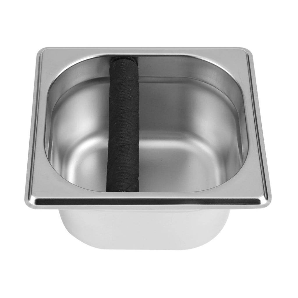 Stainless Steel Espresso Knock Box Container with Rubber Bar for Coffee Machine S