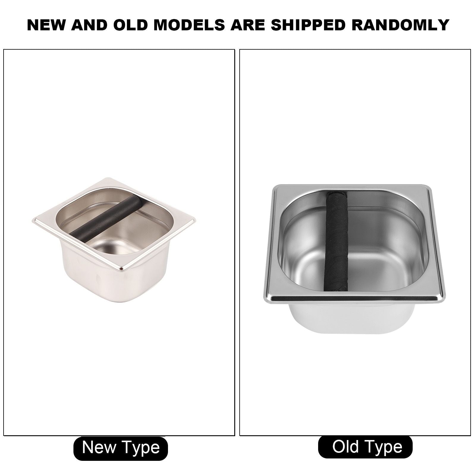 Stainless Steel Espresso Knock Box Container with Rubber Bar for Coffee Machine S