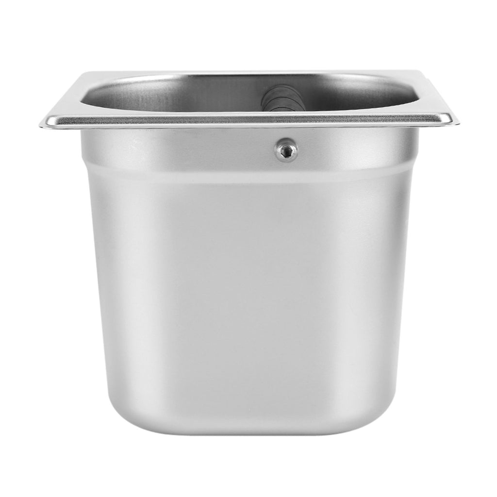 Stainless Steel Espresso Knock Box Container with Rubber Bar for Coffee Machine L