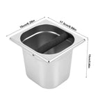 Stainless Steel Espresso Knock Box Container with Rubber Bar for Coffee Machine L