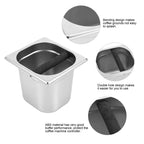 Stainless Steel Espresso Knock Box Container with Rubber Bar for Coffee Machine L
