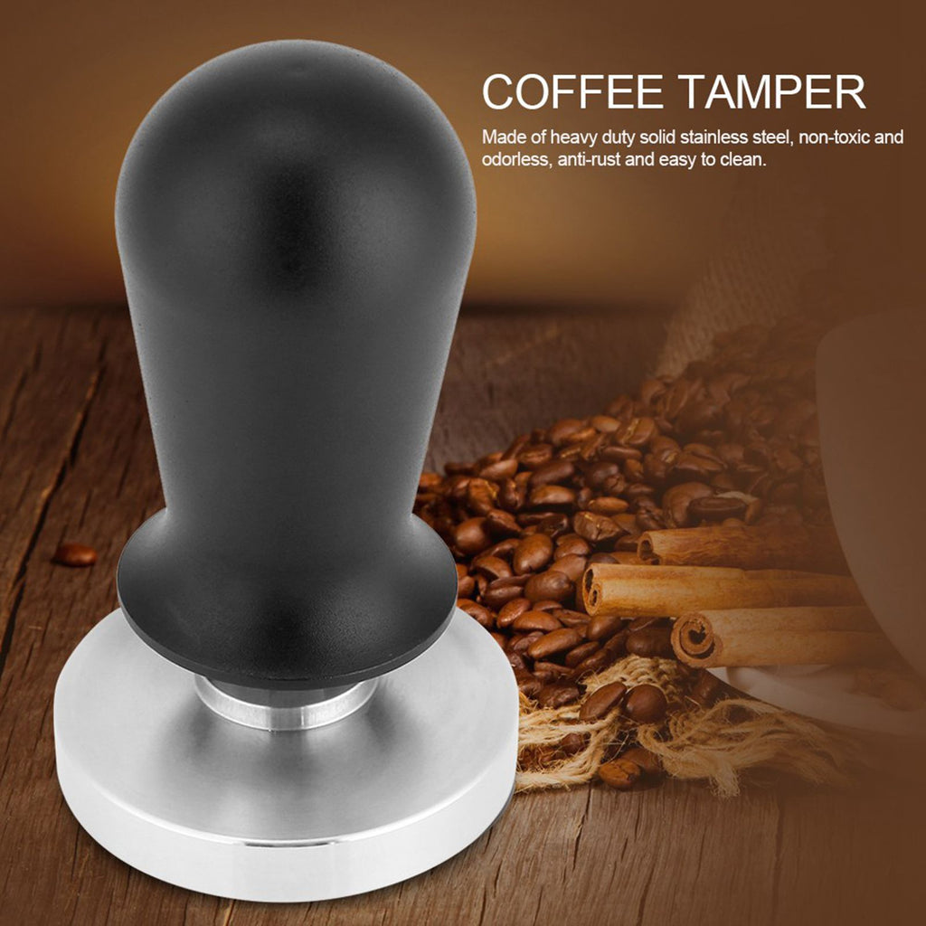 58mm/51mm Stainless Steel Coffee Tamper Flat Base Espresso Beans Press Tool 58mm