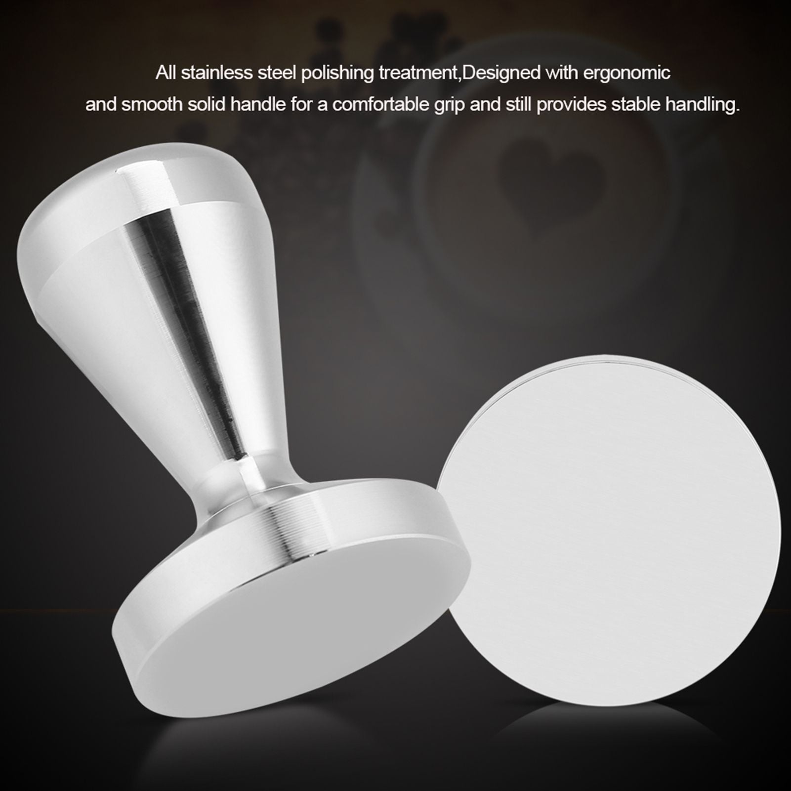 57.5mm/49mm Stainless Steel Coffee Tamper Flat Base Espresso Beans Press Tool 57.5mm