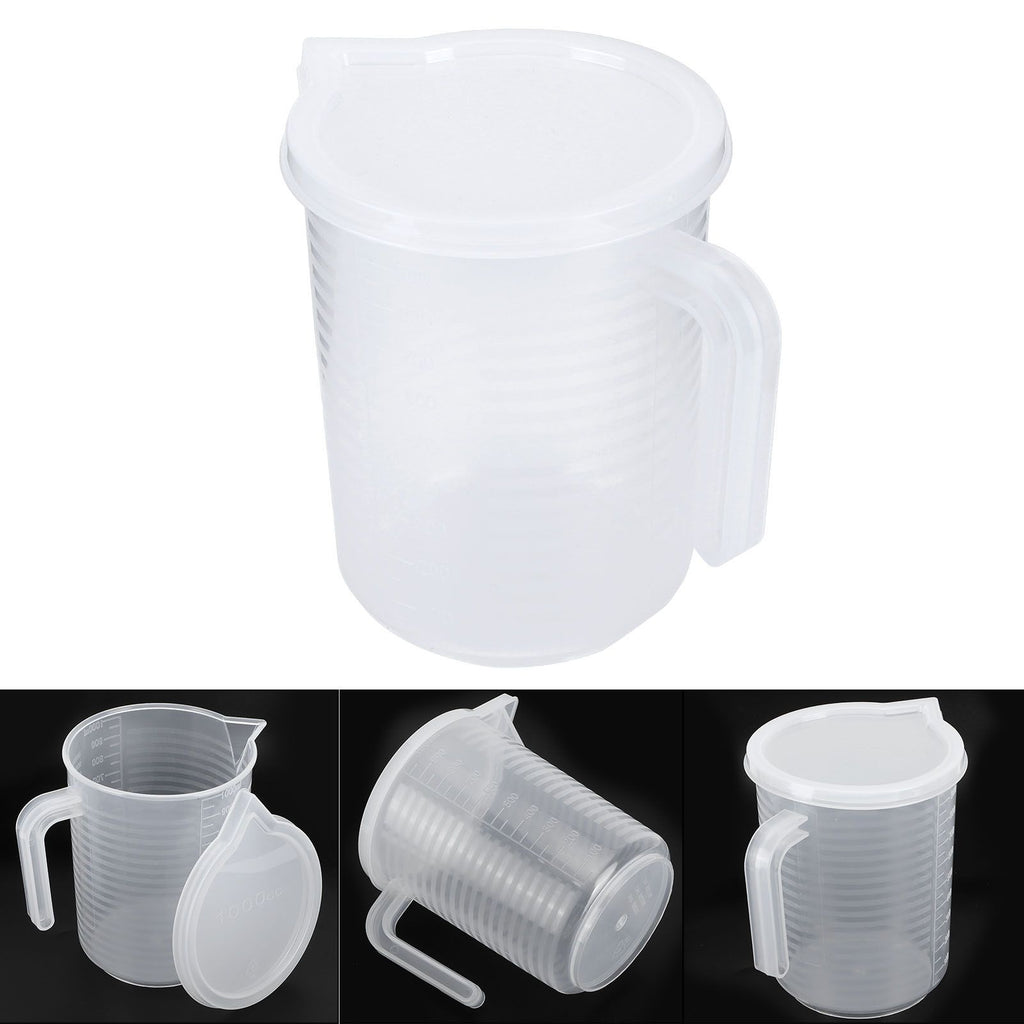 500ml/1000ml Clear Plastic Measuring Cups with Lid Kitchen Cooking Baking Accessaries 1000ml