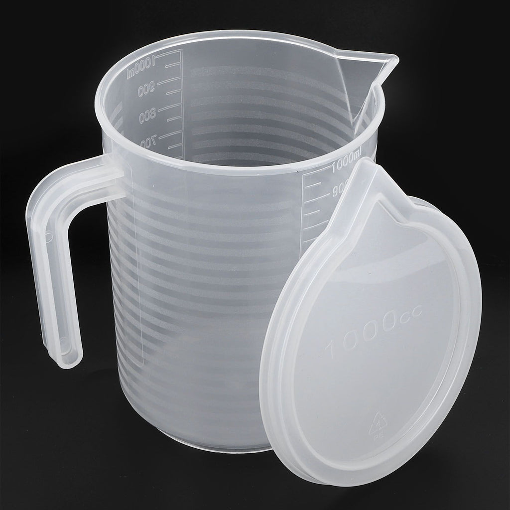 500ml/1000ml Clear Plastic Measuring Cups with Lid Kitchen Cooking Baking Accessaries 1000ml
