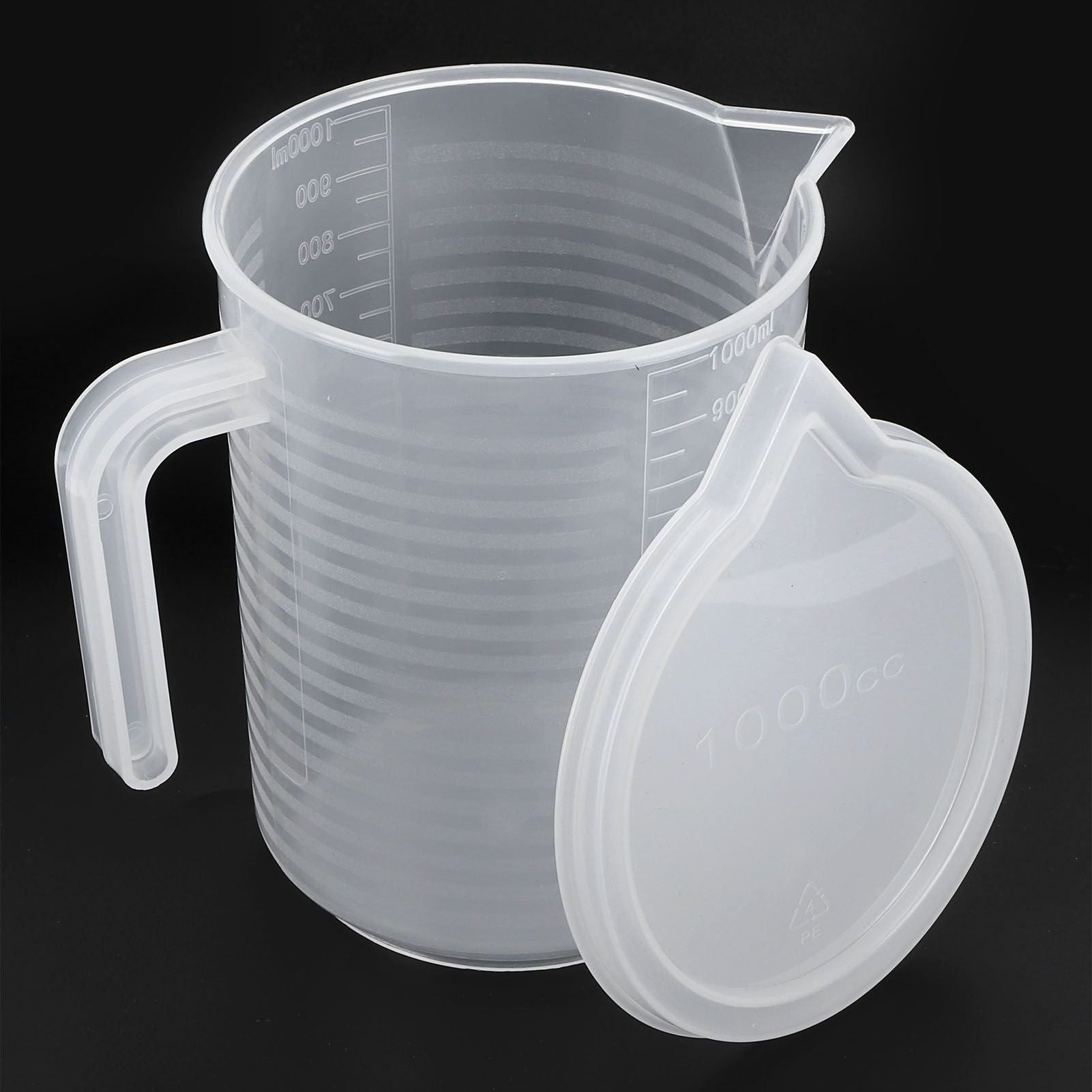 500ml/1000ml Clear Plastic Measuring Cups with Lid Kitchen Cooking Baking Accessaries 1000ml