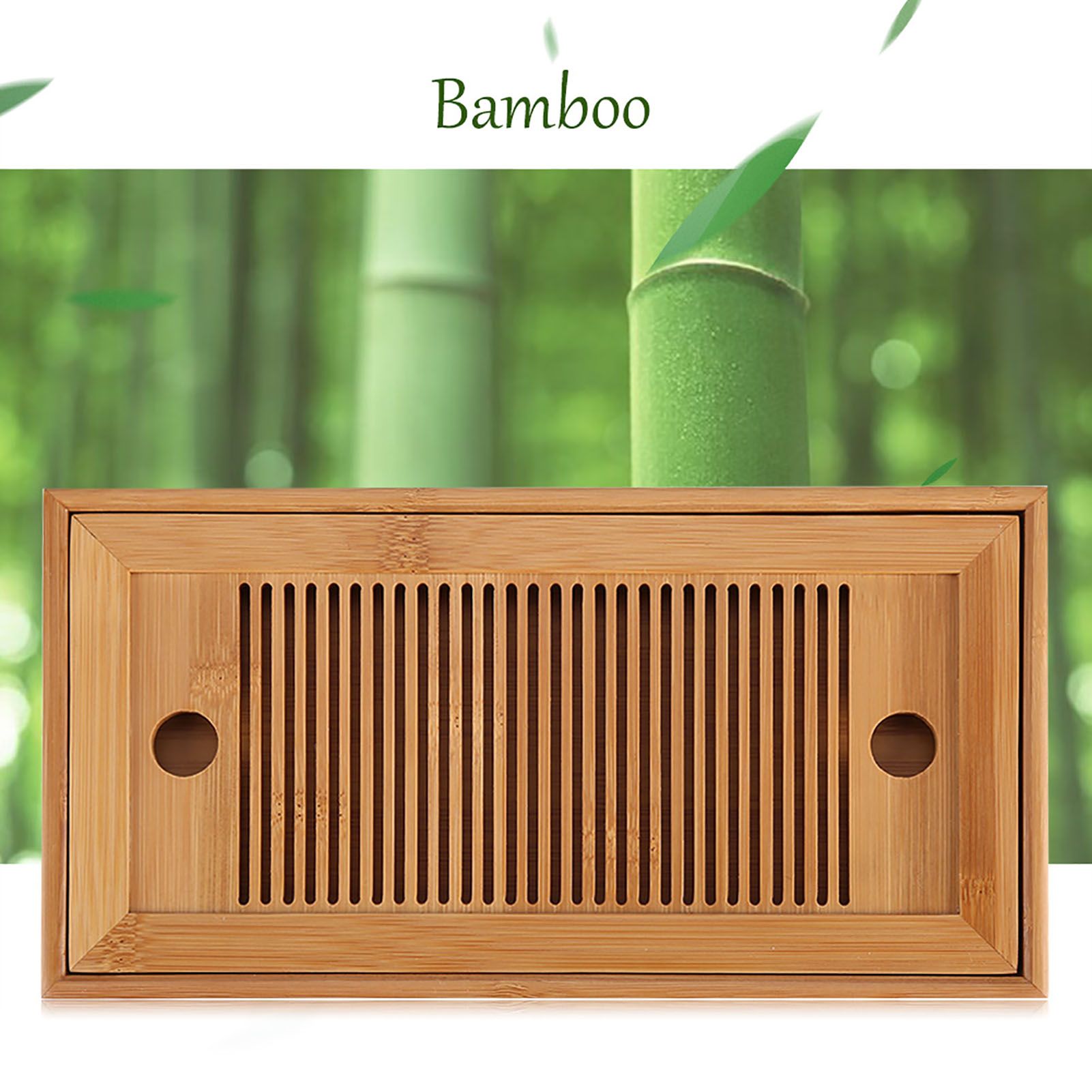 Bamboo Tea Tray Chinese Gongfu Tea Mini Serving Table for Teahouse Home Office