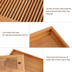 Bamboo Tea Tray Chinese Gongfu Tea Mini Serving Table for Teahouse Home Office