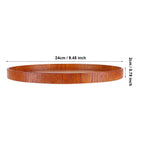 Round Natural Wood Serving Tray Wooden Plate Tea Food Server Dishes Water Drink Platter 24 cm
