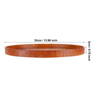 Round Natural Wood Serving Tray Wooden Plate Tea Food Server Dishes Water Drink Platter 33cm