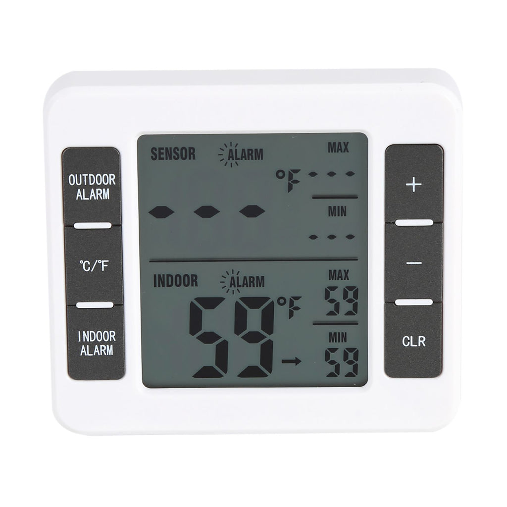 Wireless Digital Freezer Thermometer Indoor/Outdoor Temperature Sensor with Audible Alarm