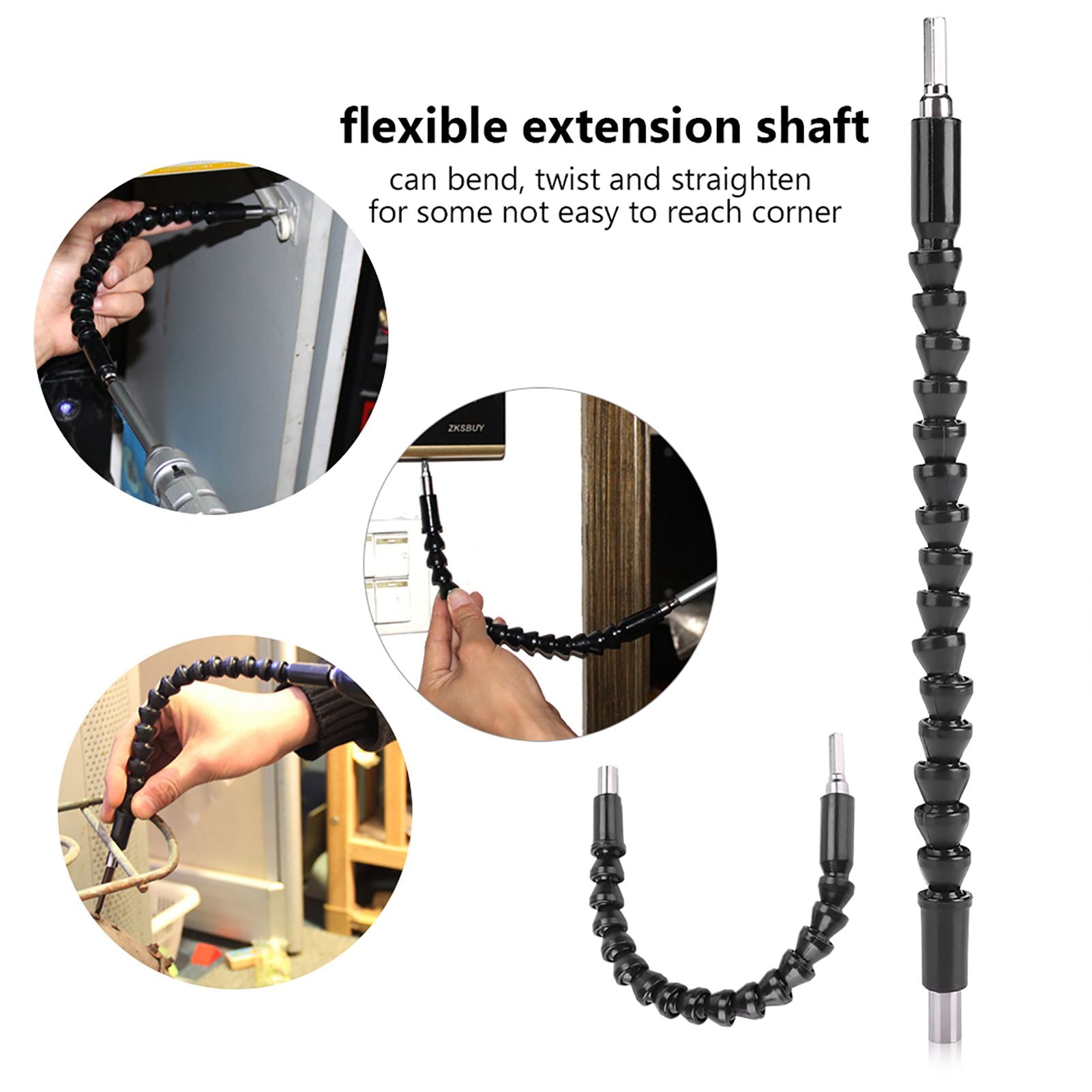 32pcs Stainless Steel Drill Bits Screwdriver Heads Sockets Set with Flexible Extension Shaft