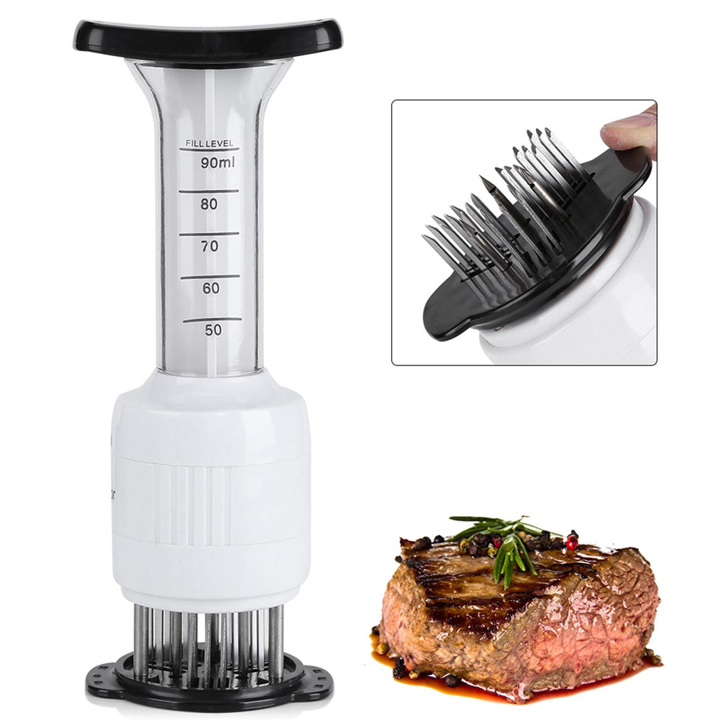 Meat Marinade Tenderizer Needle Injector Steaks Flavor Syringe Cook Kitchen Tool