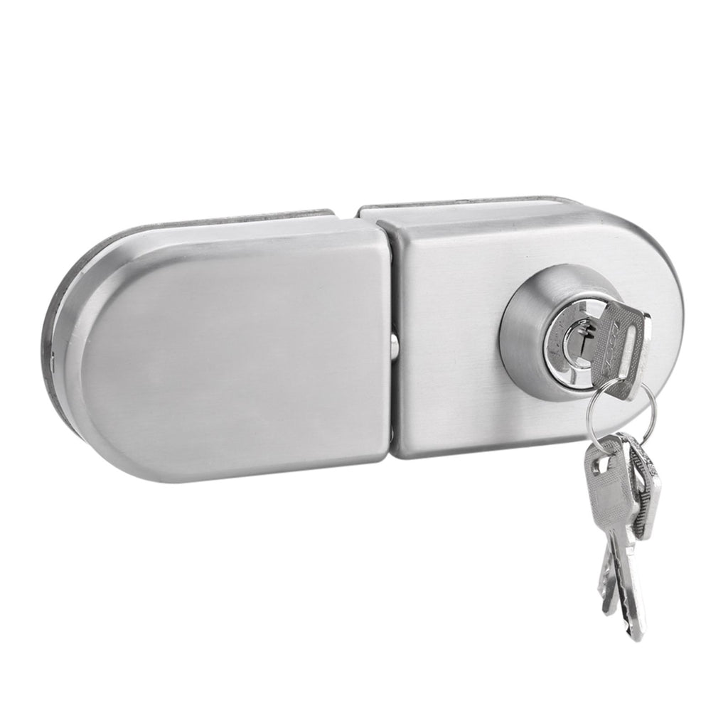 10~12mm Stainless Steel Glass Door Lock with Keys Open/Close Home Hotel Bathroom Use