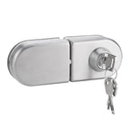 10~12mm Stainless Steel Glass Door Lock with Keys Open/Close Home Hotel Bathroom Use