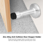 Zinc Alloy Rubber Anti Collision Door Stopper Holder Home Hotel Office Accessory (Brushed)
