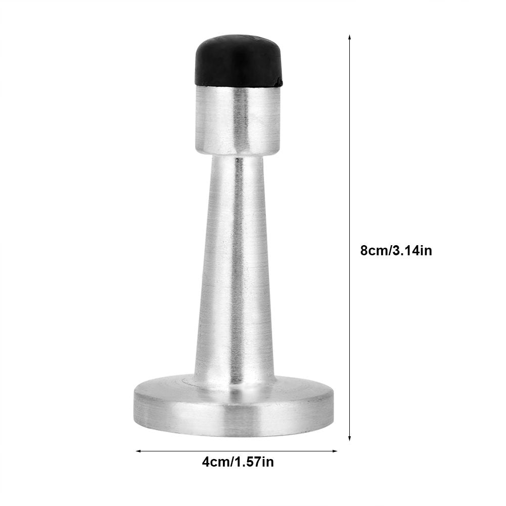 Zinc Alloy Rubber Anti Collision Door Stopper Holder Home Hotel Office Accessory (Brushed)