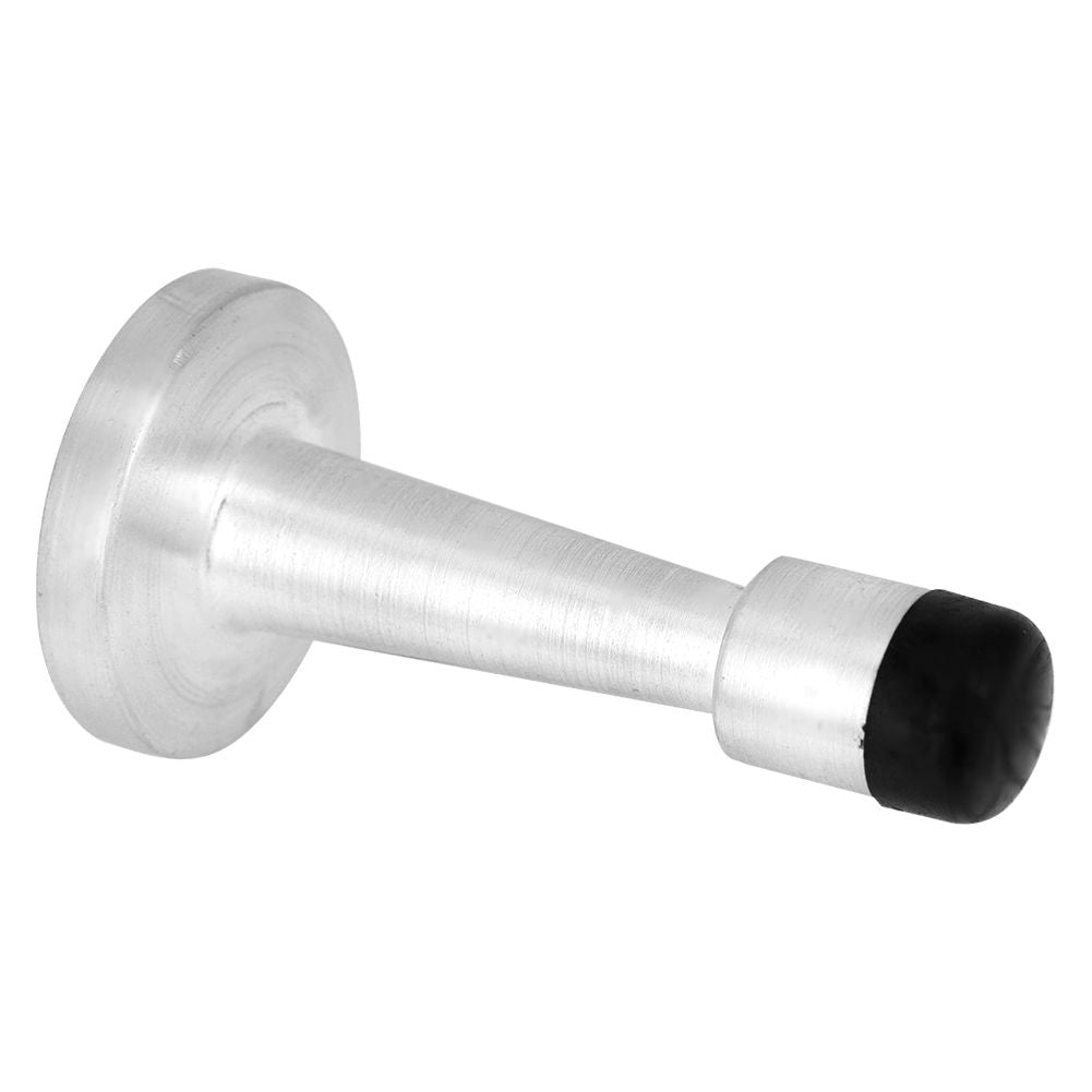 Zinc Alloy Rubber Anti Collision Door Stopper Holder Home Hotel Office Accessory (Brushed)