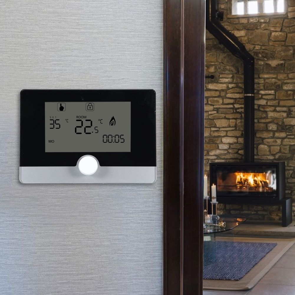 Programmable Thermostat Temperature Controller for Wall hung Boiler Heating System White