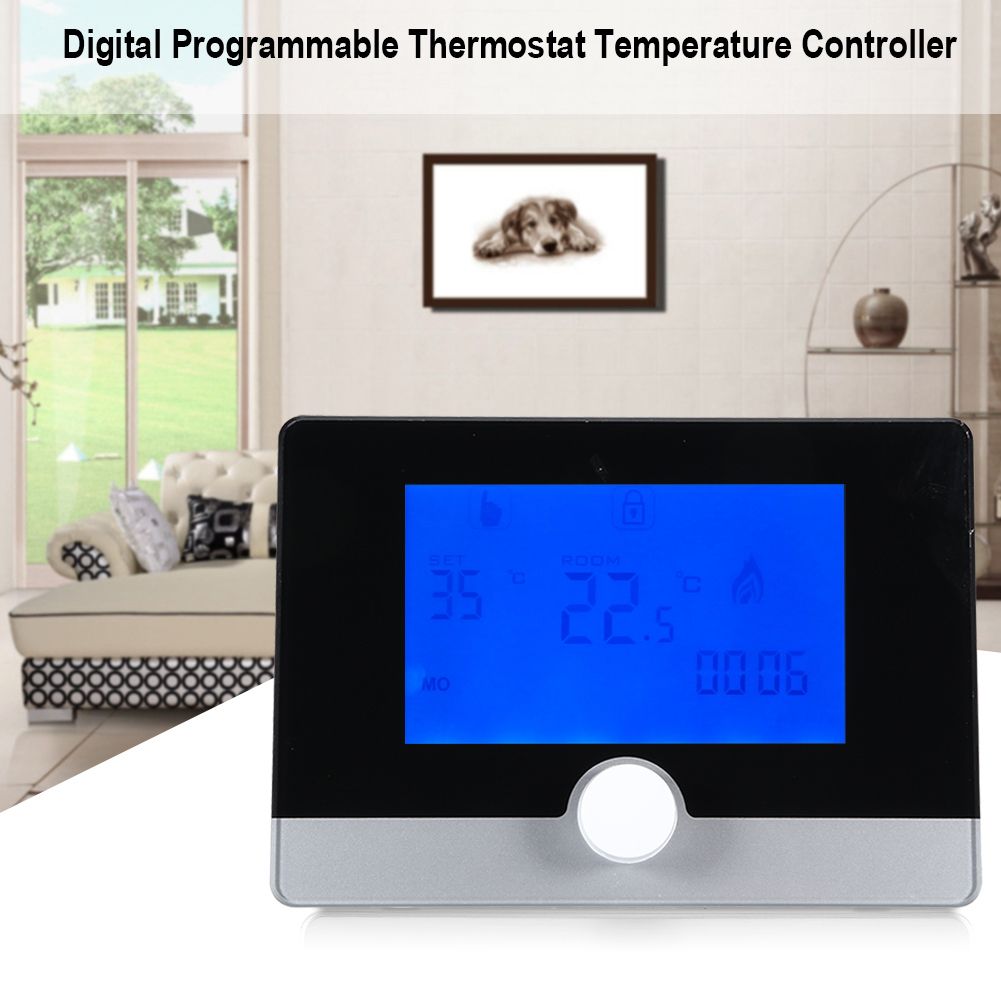 Programmable Thermostat Temperature Controller for Wall hung Boiler Heating System White