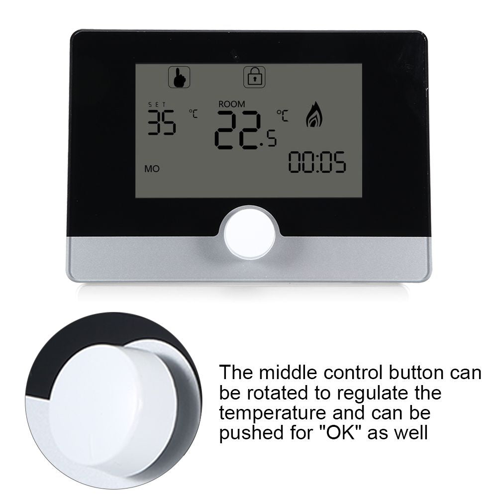 Programmable Thermostat Temperature Controller for Wall hung Boiler Heating System White