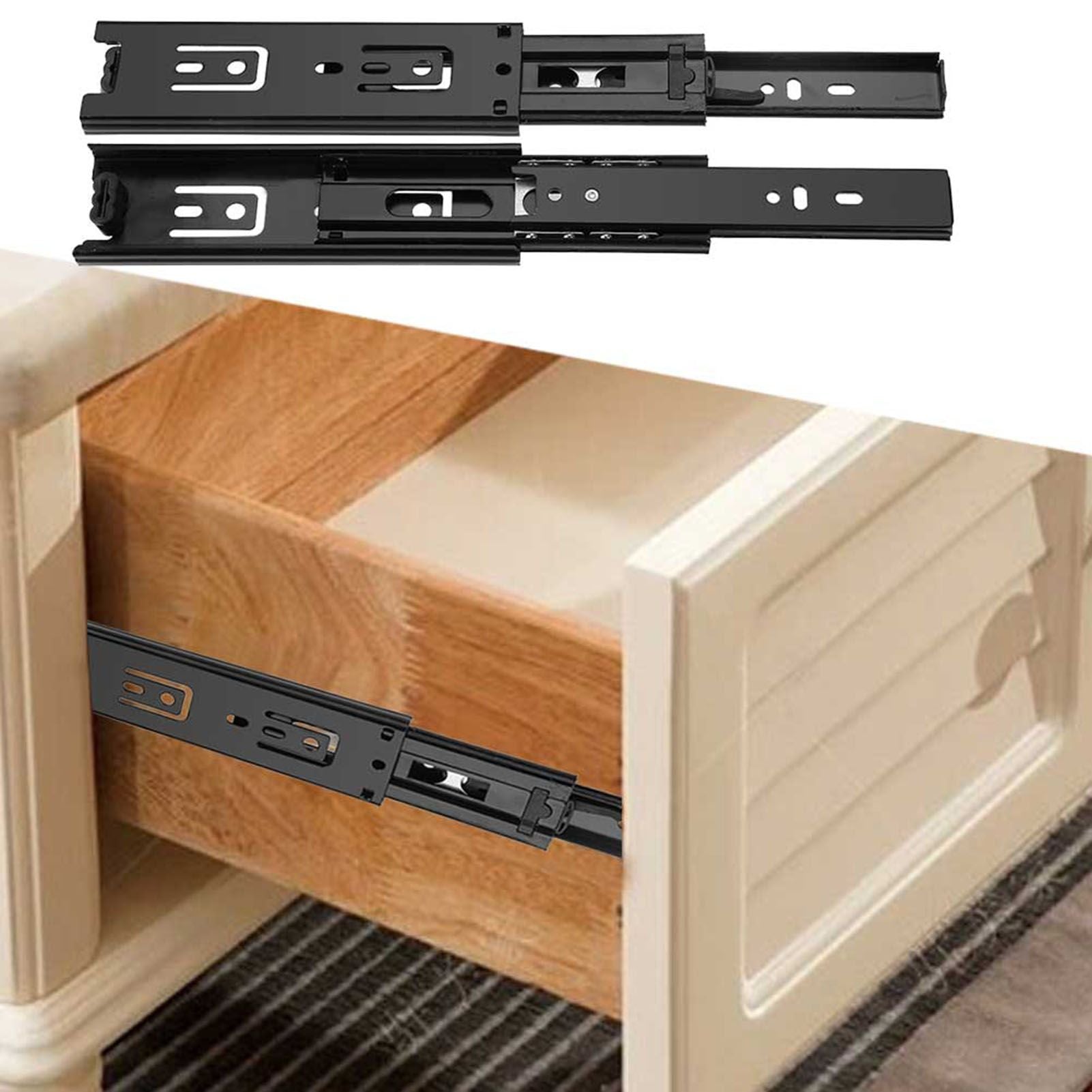 2pcs Mini Short Drawer Slides Furniture Guide Rail Full Extension Kitchen Cupboard Hardware 6in