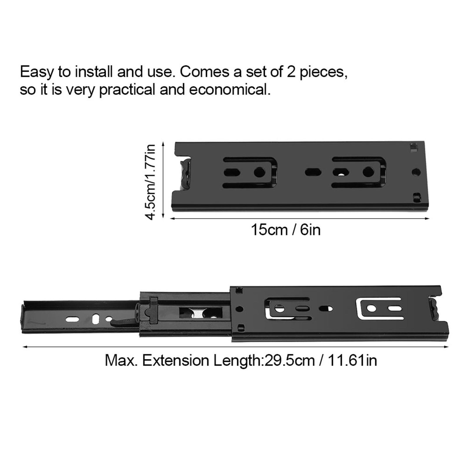 2pcs Mini Short Drawer Slides Furniture Guide Rail Full Extension Kitchen Cupboard Hardware 6in