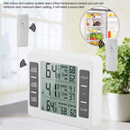 Wireless Digital Audible Alarm Refrigerator Thermometer with 2PCS Sensor Min/Maximum Display