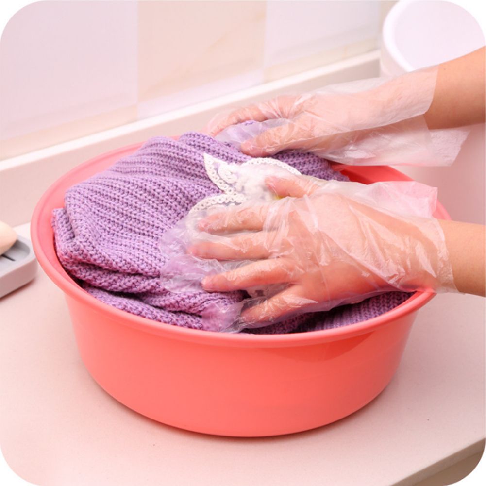50pcs/Bag PE Clear Disposable Gloves Safe for Food Preparing Medical Restaurant Hairdressing