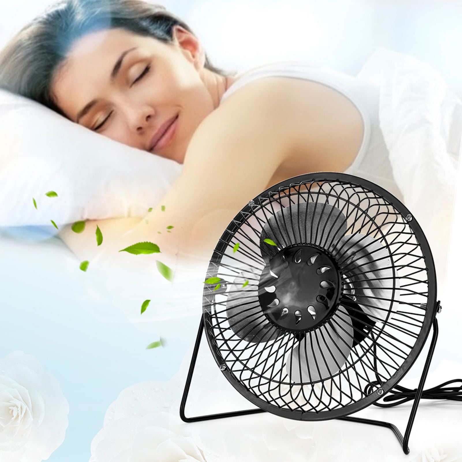 USB Solar Panel Powered Mini Portable Fan for Cooling Ventilation Home Travelling Fishing