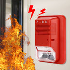 Sound & Light Fire Alarm Warning Strobe Horn Alert Safety System Sensor for Home Office Hotel