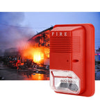 Sound & Light Fire Alarm Warning Strobe Horn Alert Safety System Sensor for Home Office Hotel
