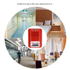 Sound & Light Fire Alarm Warning Strobe Horn Alert Safety System Sensor for Home Office Hotel