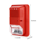 Sound & Light Fire Alarm Warning Strobe Horn Alert Safety System Sensor for Home Office Hotel